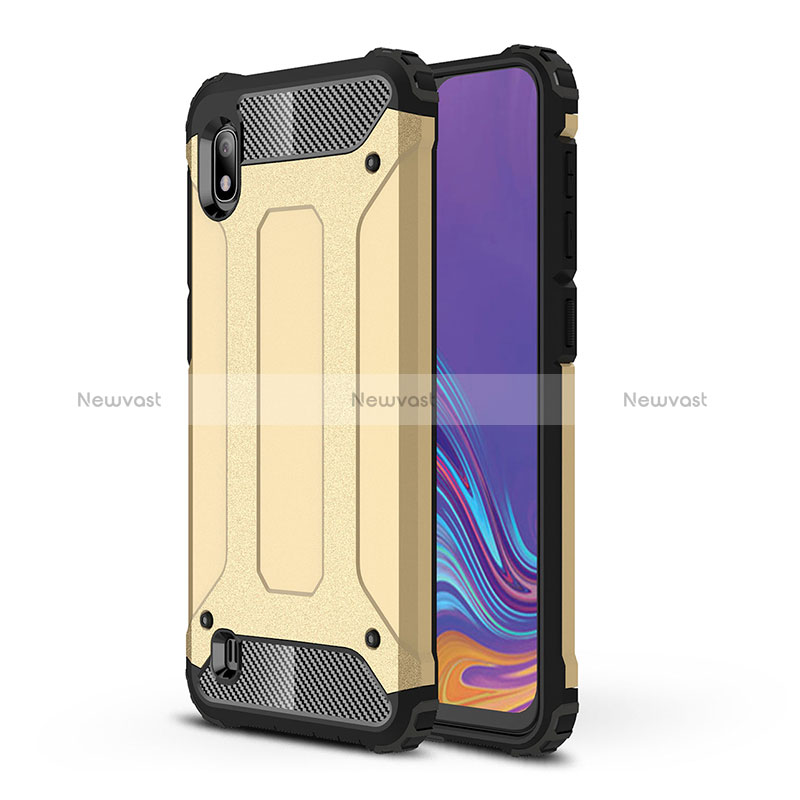 Silicone Matte Finish and Plastic Back Cover Case WL1 for Samsung Galaxy A10