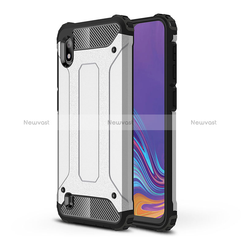 Silicone Matte Finish and Plastic Back Cover Case WL1 for Samsung Galaxy A10