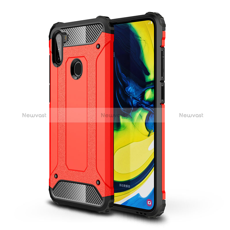 Silicone Matte Finish and Plastic Back Cover Case WL1 for Samsung Galaxy A11
