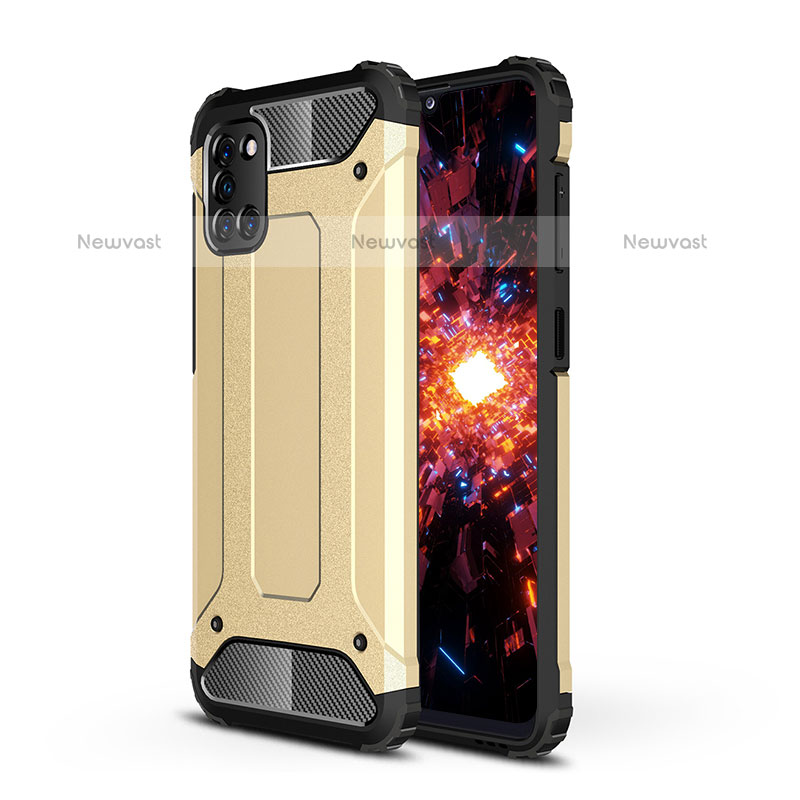 Silicone Matte Finish and Plastic Back Cover Case WL1 for Samsung Galaxy A31 Gold