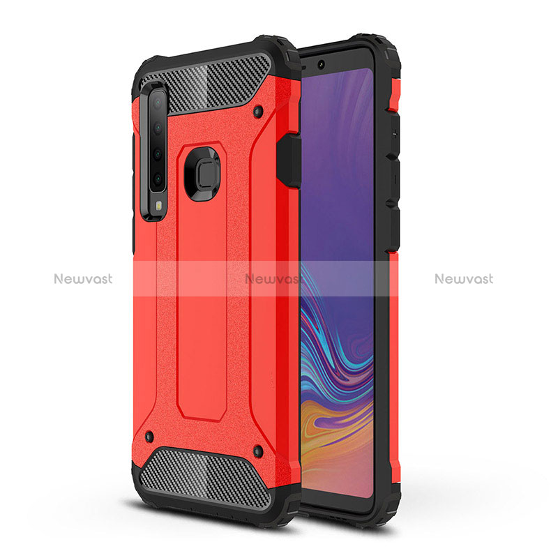 Silicone Matte Finish and Plastic Back Cover Case WL1 for Samsung Galaxy A9 Star Pro Red