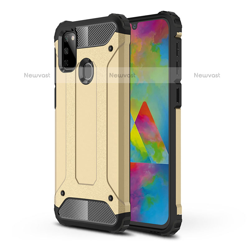 Silicone Matte Finish and Plastic Back Cover Case WL1 for Samsung Galaxy M21 Gold