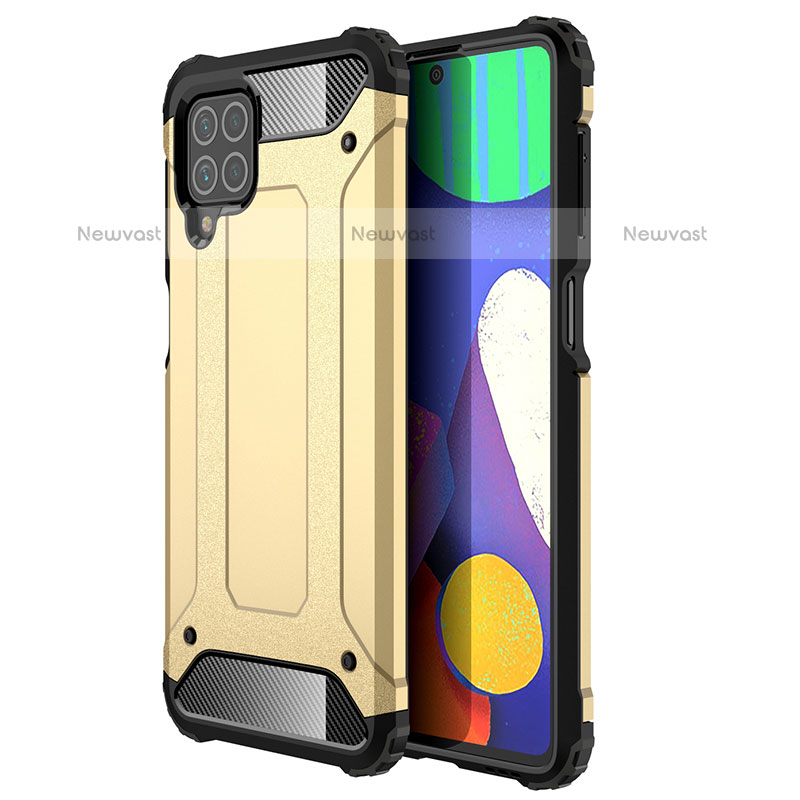Silicone Matte Finish and Plastic Back Cover Case WL1 for Samsung Galaxy M62 4G Gold