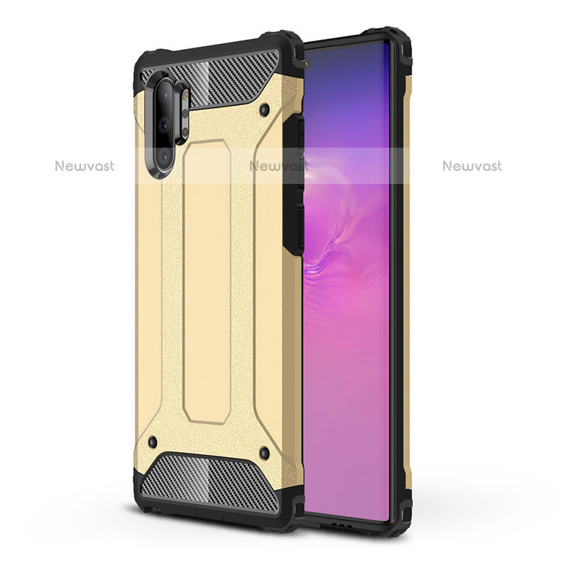 Silicone Matte Finish and Plastic Back Cover Case WL1 for Samsung Galaxy Note 10 Plus 5G Gold