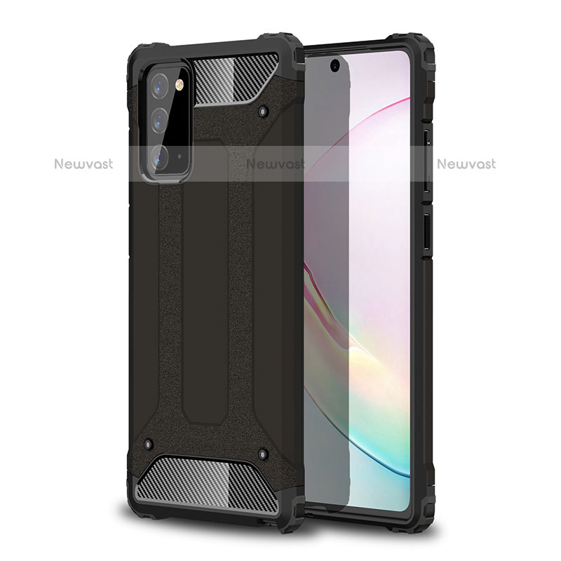 Silicone Matte Finish and Plastic Back Cover Case WL1 for Samsung Galaxy Note 20 5G Black