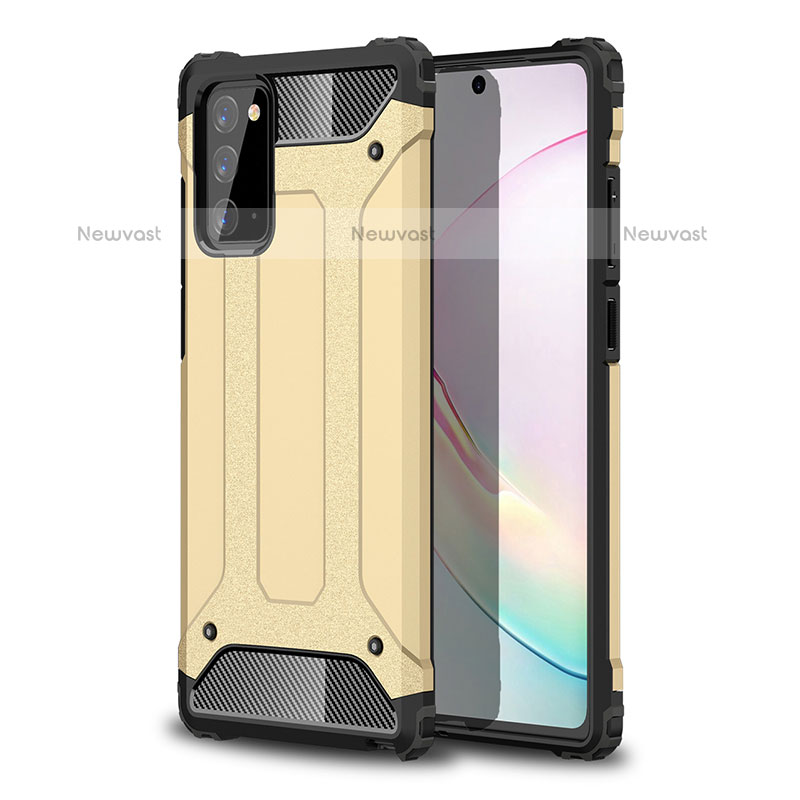 Silicone Matte Finish and Plastic Back Cover Case WL1 for Samsung Galaxy Note 20 5G Gold