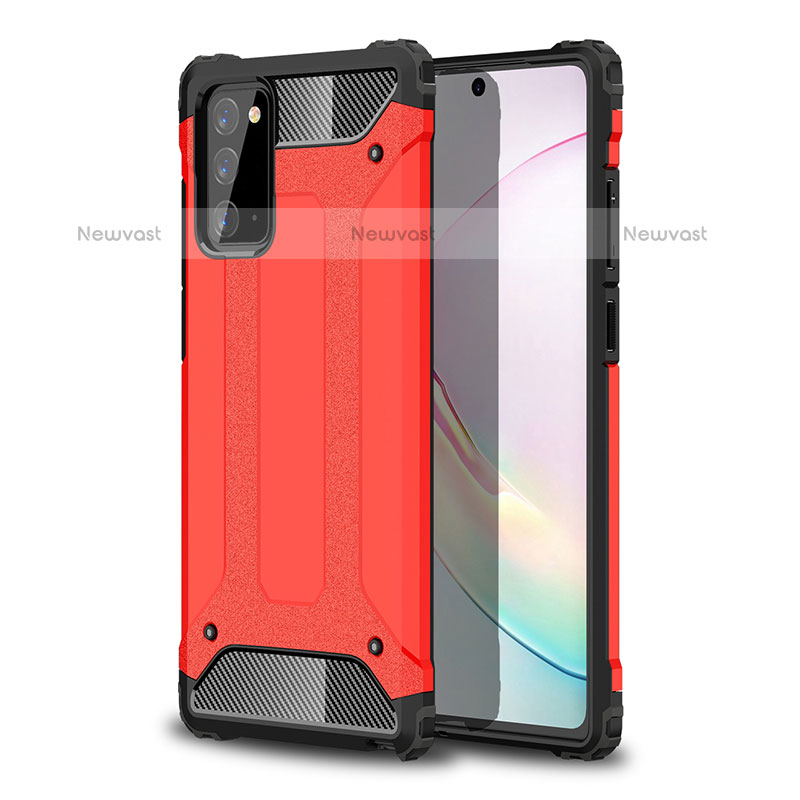 Silicone Matte Finish and Plastic Back Cover Case WL1 for Samsung Galaxy Note 20 5G Red