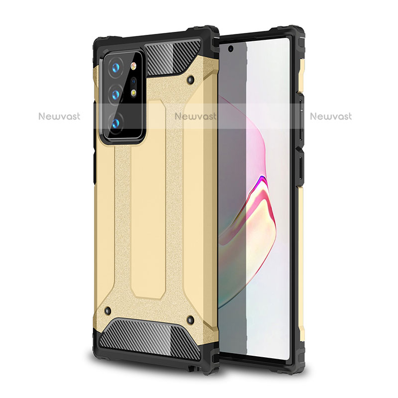 Silicone Matte Finish and Plastic Back Cover Case WL1 for Samsung Galaxy Note 20 Ultra 5G Gold