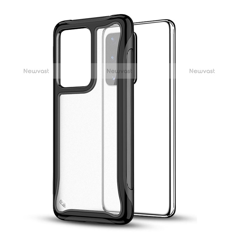 Silicone Matte Finish and Plastic Back Cover Case YF1 for Samsung Galaxy S20 Plus 5G Black