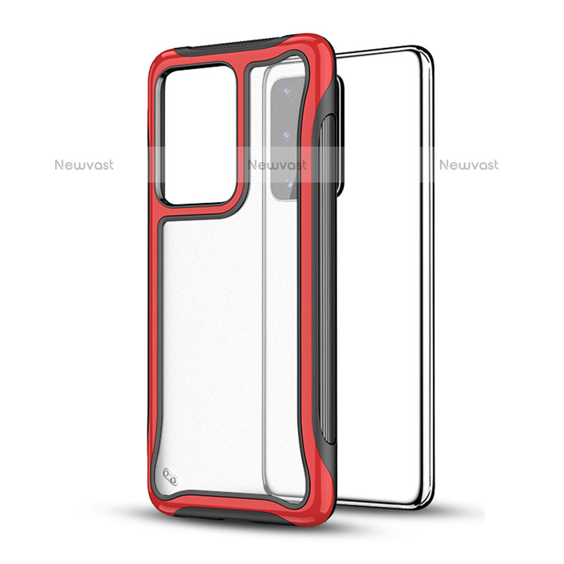 Silicone Matte Finish and Plastic Back Cover Case YF1 for Samsung Galaxy S20 Plus 5G Red