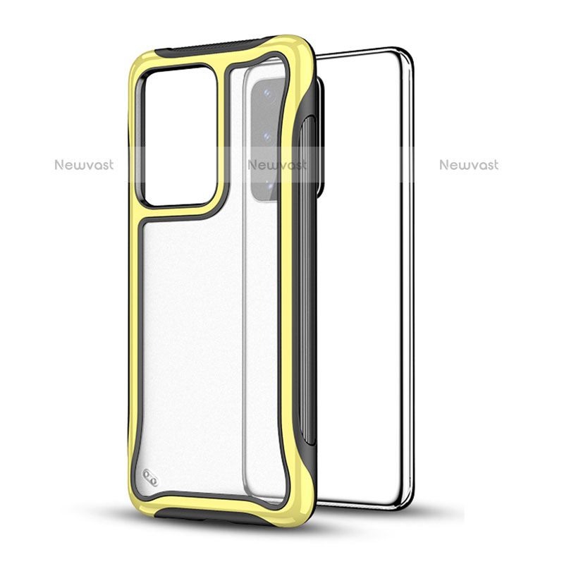 Silicone Matte Finish and Plastic Back Cover Case YF1 for Samsung Galaxy S20 Plus Yellow