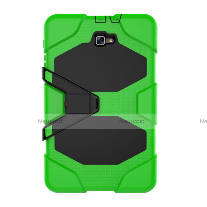 Silicone Matte Finish and Plastic Back Cover with Stand for Samsung Galaxy Tab A6 10.1 SM-T580 SM-T585 Green