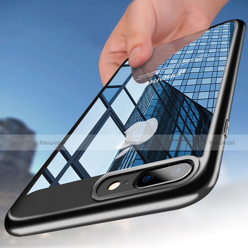 Silicone Transparent Frame Case B01 for Apple iPhone 8 Plus Black