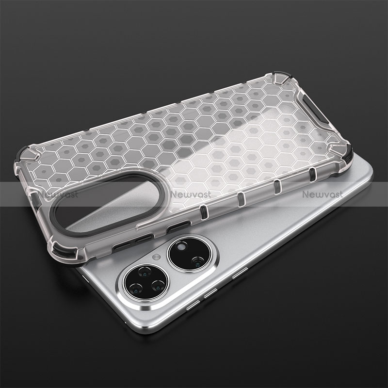Silicone Transparent Frame Case Cover 360 Degrees AM1 for Huawei P50 Pro