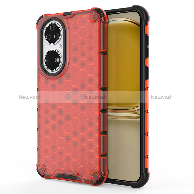 Silicone Transparent Frame Case Cover 360 Degrees AM1 for Huawei P50 Pro