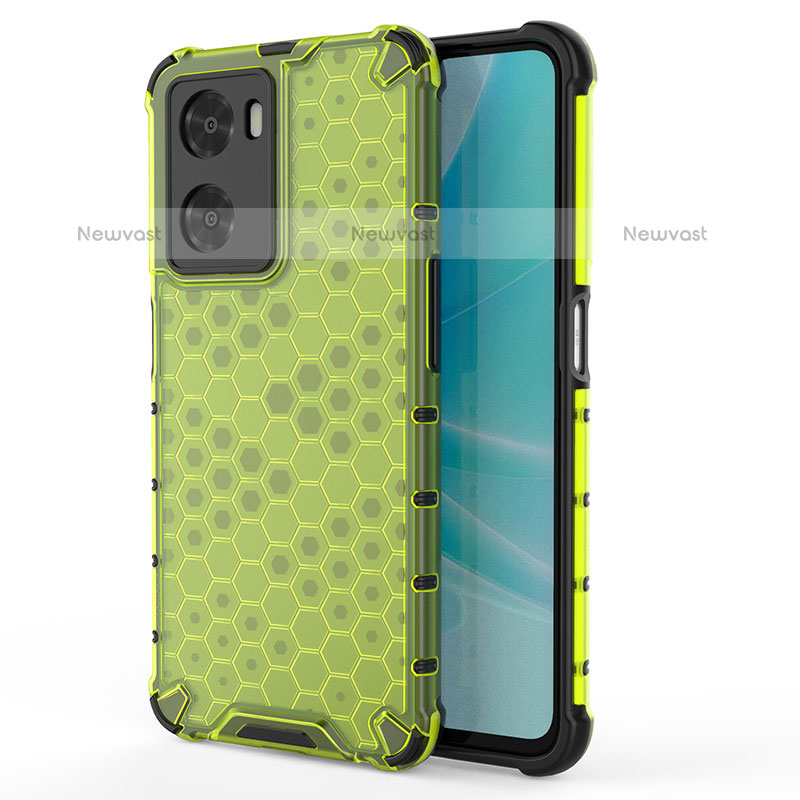 Silicone Transparent Frame Case Cover 360 Degrees AM1 for OnePlus Nord N20 SE Green