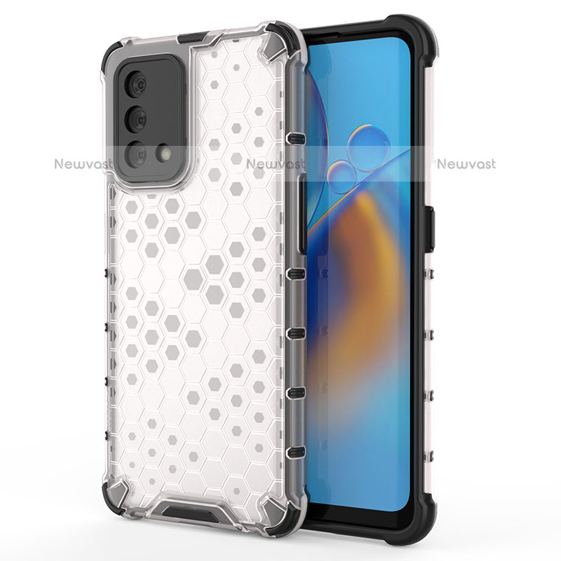 Silicone Transparent Frame Case Cover 360 Degrees AM1 for Oppo A74 4G