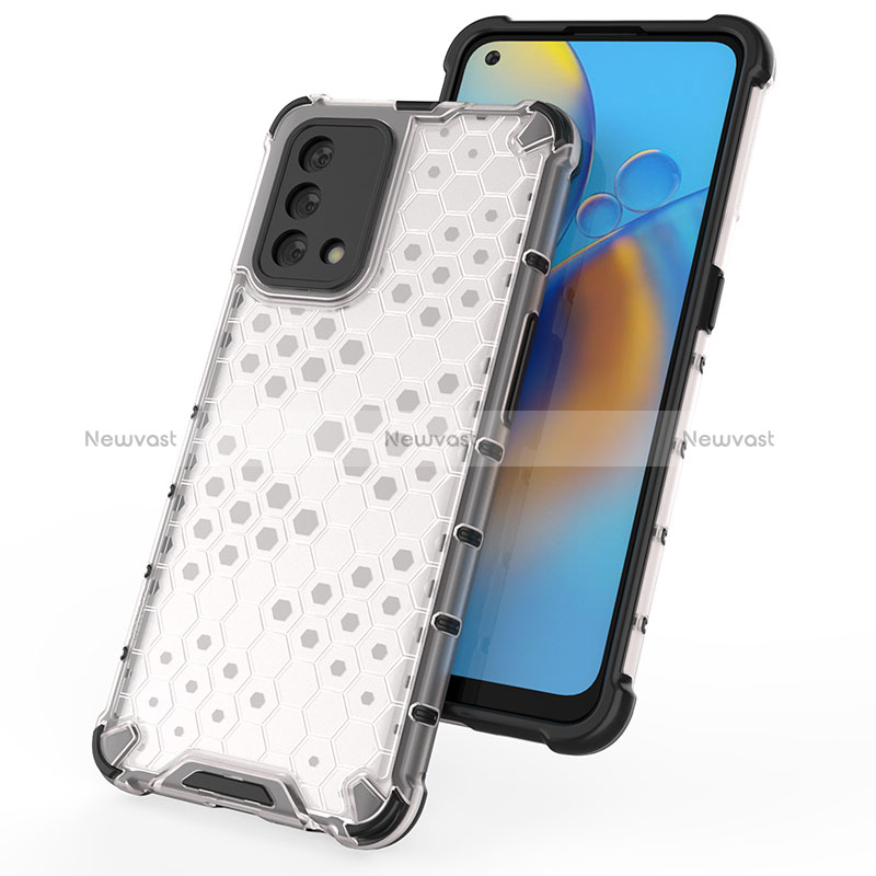 Silicone Transparent Frame Case Cover 360 Degrees AM1 for Oppo A95 4G