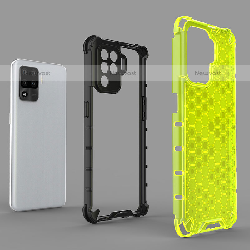Silicone Transparent Frame Case Cover 360 Degrees AM1 for Oppo F19 Pro