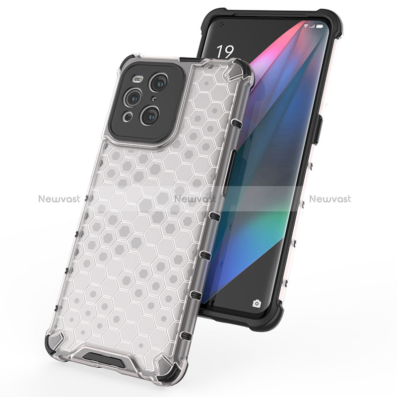 Silicone Transparent Frame Case Cover 360 Degrees AM1 for Oppo Find X3 5G