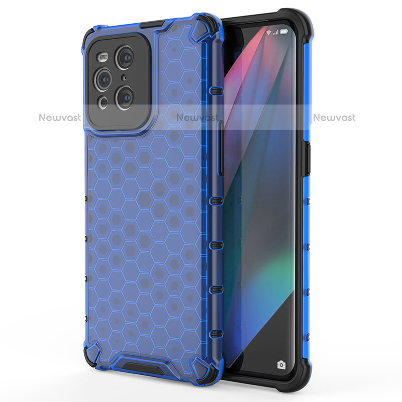 Silicone Transparent Frame Case Cover 360 Degrees AM1 for Oppo Find X3 Pro 5G