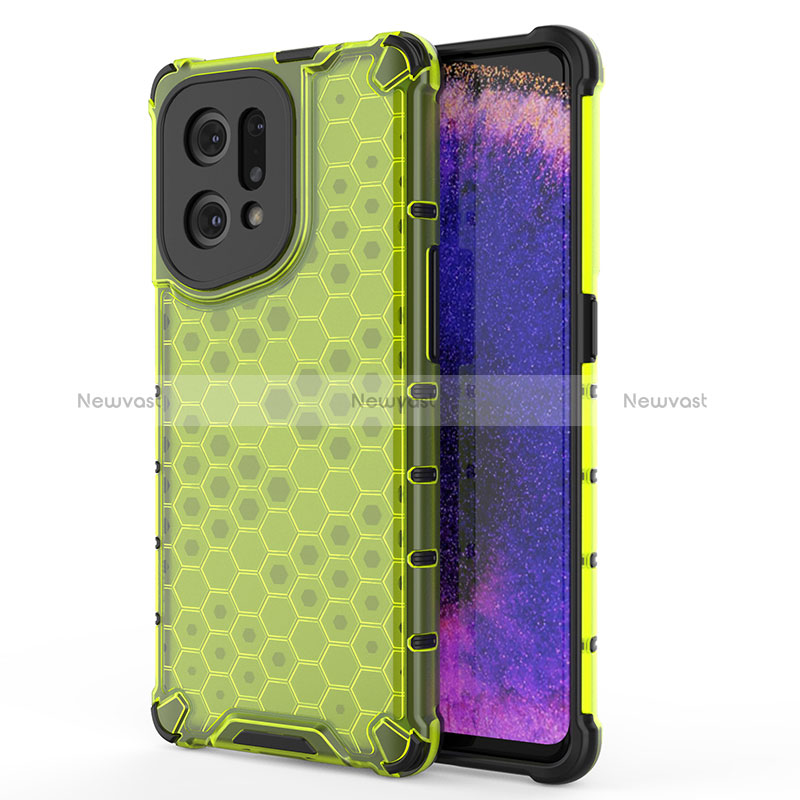 Silicone Transparent Frame Case Cover 360 Degrees AM1 for Oppo Find X5 5G