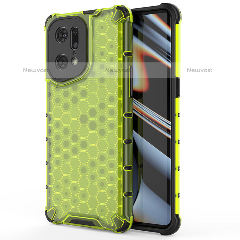 Silicone Transparent Frame Case Cover 360 Degrees AM1 for Oppo Find X5 Pro 5G