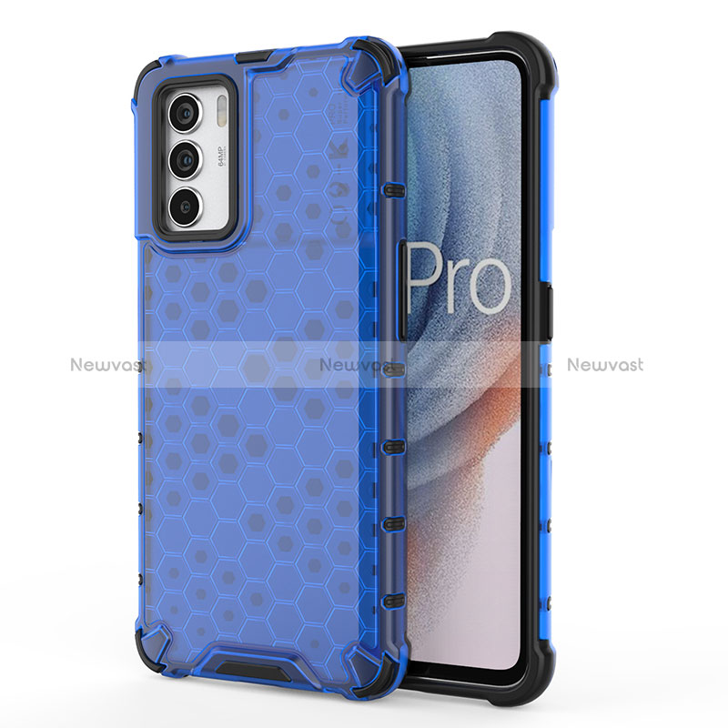 Silicone Transparent Frame Case Cover 360 Degrees AM1 for Oppo K9 Pro 5G Blue