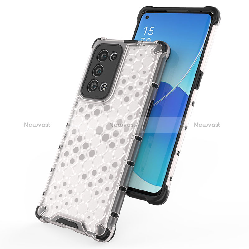 Silicone Transparent Frame Case Cover 360 Degrees AM1 for Oppo Reno6 Pro 5G