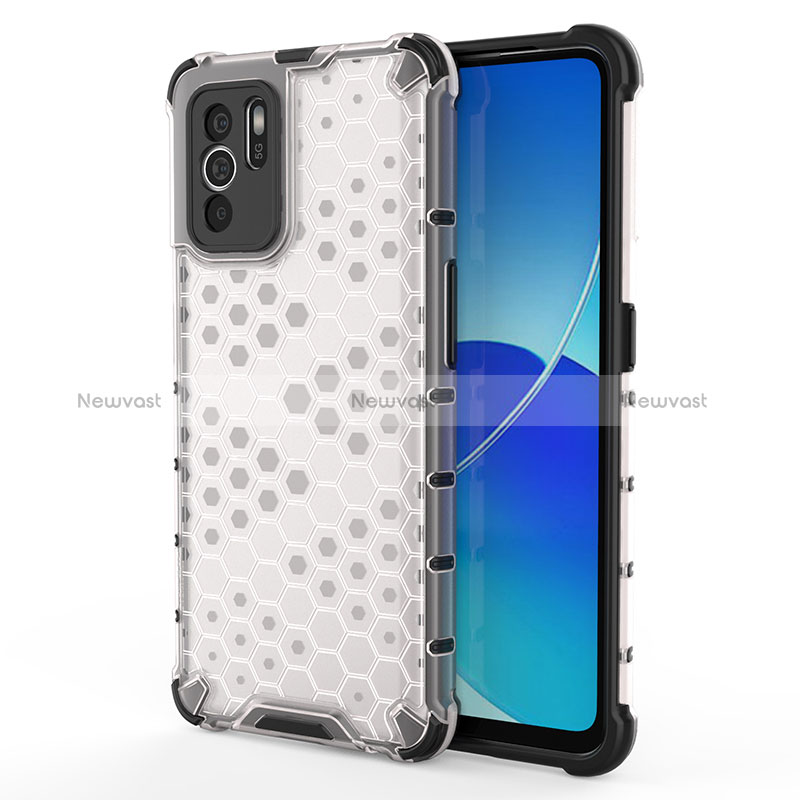 Silicone Transparent Frame Case Cover 360 Degrees AM1 for Oppo Reno6 Z 5G