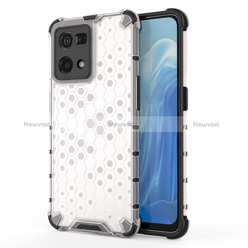 Silicone Transparent Frame Case Cover 360 Degrees AM1 for Oppo Reno7 4G