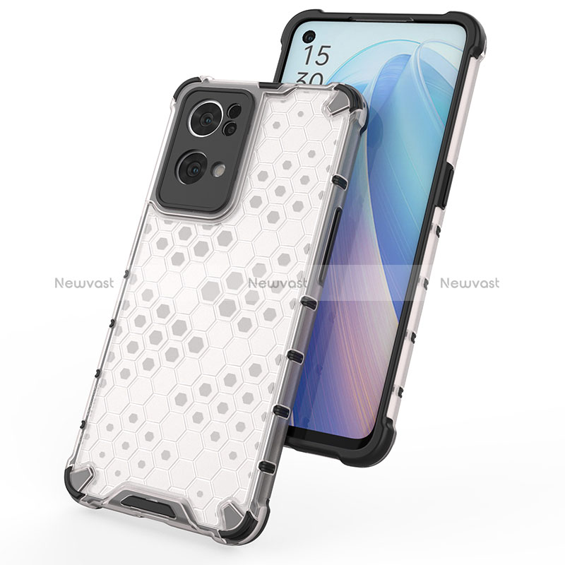 Silicone Transparent Frame Case Cover 360 Degrees AM1 for Oppo Reno7 Pro 5G