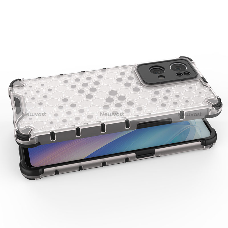 Silicone Transparent Frame Case Cover 360 Degrees AM1 for Oppo Reno7 Pro 5G