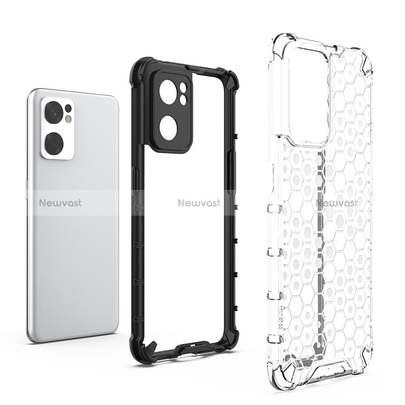 Silicone Transparent Frame Case Cover 360 Degrees AM1 for Oppo Reno7 SE 5G