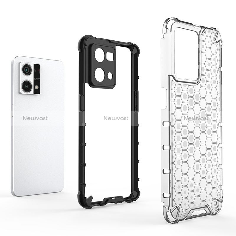 Silicone Transparent Frame Case Cover 360 Degrees AM1 for Oppo Reno8 4G