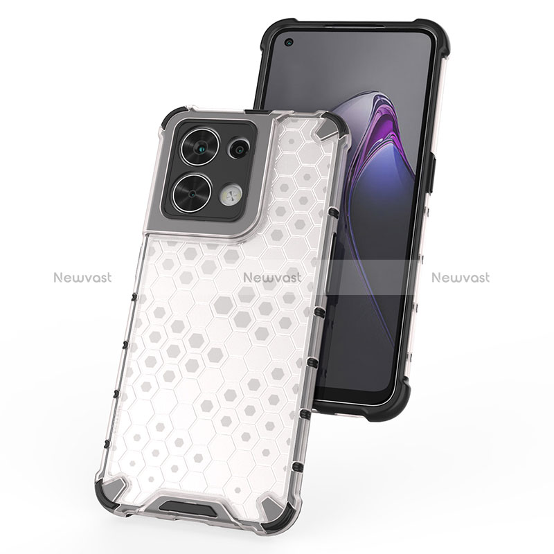 Silicone Transparent Frame Case Cover 360 Degrees AM1 for Oppo Reno8 5G