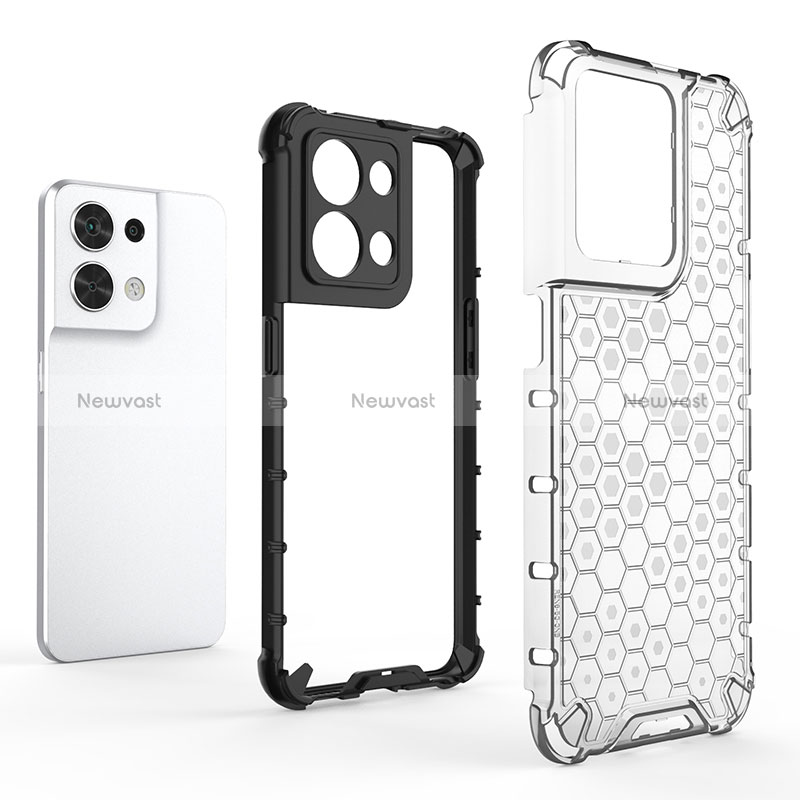 Silicone Transparent Frame Case Cover 360 Degrees AM1 for Oppo Reno8 5G