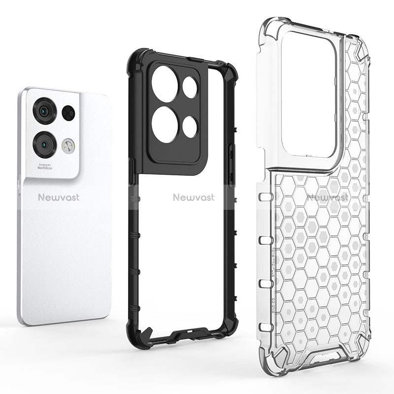 Silicone Transparent Frame Case Cover 360 Degrees AM1 for Oppo Reno8 Pro+ Plus 5G