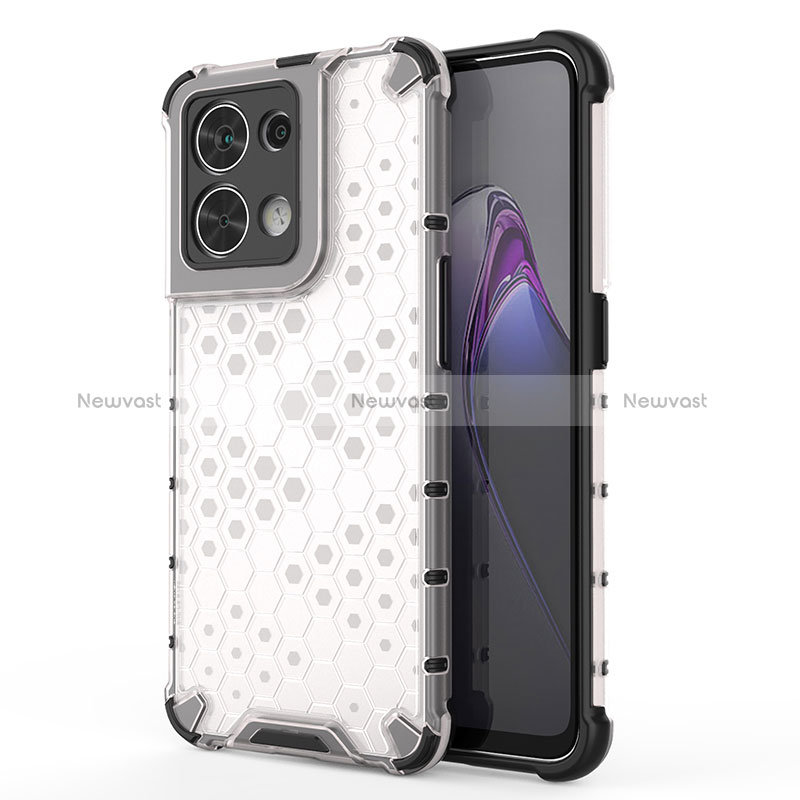 Silicone Transparent Frame Case Cover 360 Degrees AM1 for Oppo Reno9 Pro 5G