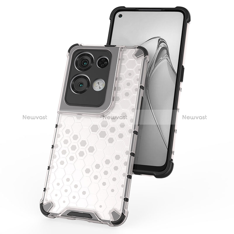 Silicone Transparent Frame Case Cover 360 Degrees AM1 for Oppo Reno9 Pro+ Plus 5G