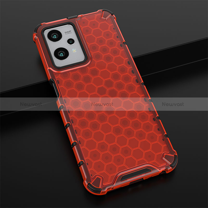 Silicone Transparent Frame Case Cover 360 Degrees AM1 for Realme 9 5G Red