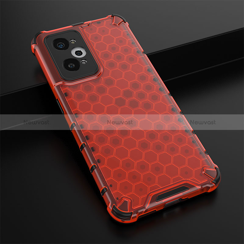 Silicone Transparent Frame Case Cover 360 Degrees AM1 for Realme GT Neo 3T 5G Red