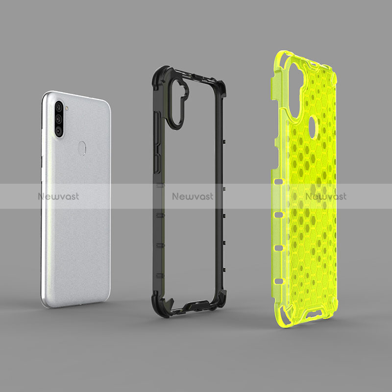 Silicone Transparent Frame Case Cover 360 Degrees AM1 for Samsung Galaxy A11