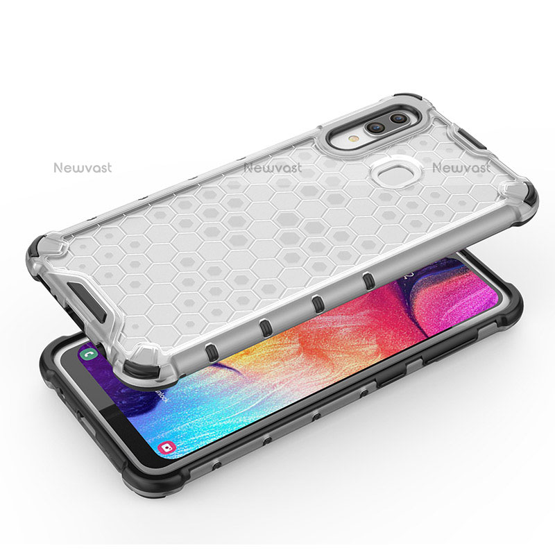 Silicone Transparent Frame Case Cover 360 Degrees AM1 for Samsung Galaxy A20