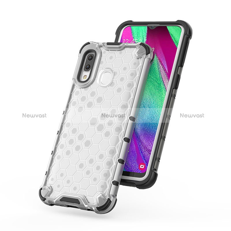 Silicone Transparent Frame Case Cover 360 Degrees AM1 for Samsung Galaxy A40