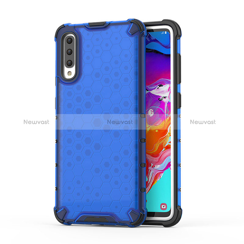 Silicone Transparent Frame Case Cover 360 Degrees AM1 for Samsung Galaxy A70