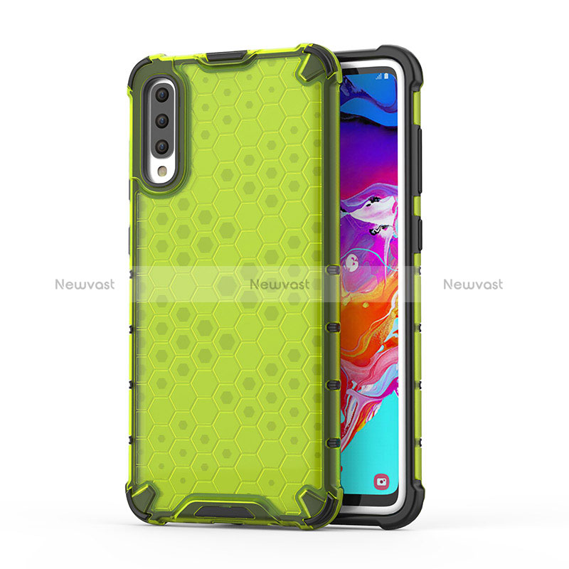 Silicone Transparent Frame Case Cover 360 Degrees AM1 for Samsung Galaxy A70