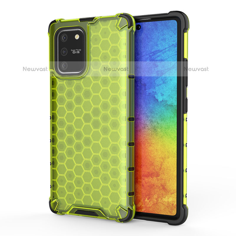 Silicone Transparent Frame Case Cover 360 Degrees AM1 for Samsung Galaxy A91 Green