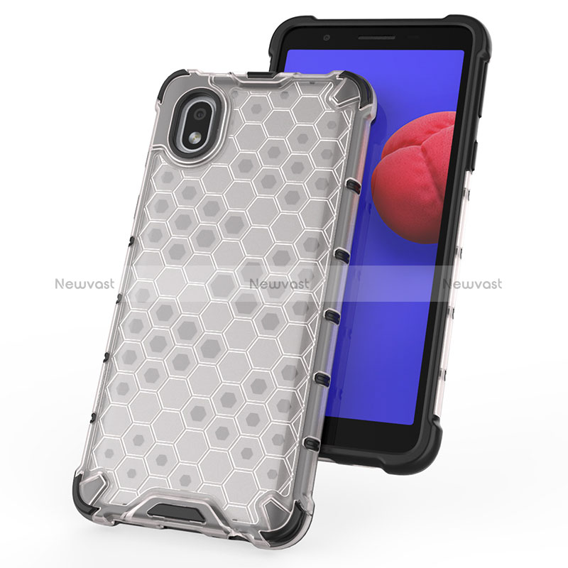 Silicone Transparent Frame Case Cover 360 Degrees AM1 for Samsung Galaxy M01 Core