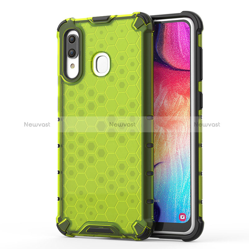 Silicone Transparent Frame Case Cover 360 Degrees AM1 for Samsung Galaxy M10S Green